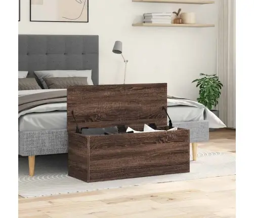 Uzglabāšanas Kaste, 90X30X35 Cm, Inženierijas Koks, Ozola Brūna Vidaxl