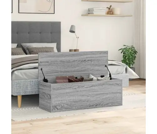 Uzglabāšanas Kaste, 102X35X35 Cm, Inženierijas Koks, Pelēka Vidaxl