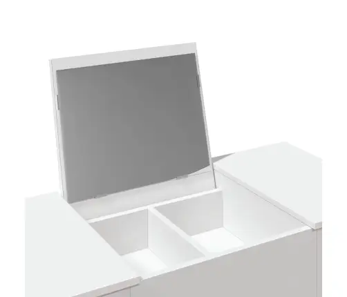 Galdiņš Ar Spoguli, Balts, 100X45X76 Cm Vidaxl