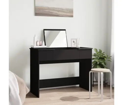Galdiņš Ar Spoguli, Melns, 100X45X76 Cm Vidaxl