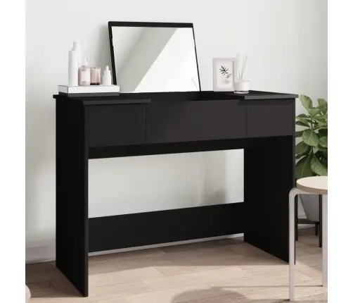Galdiņš Ar Spoguli, Melns, 100X45X76 Cm Vidaxl