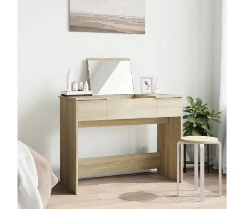 Peegliga Tualettlaud, Sonoma Tamm, 100X45X76 Cm