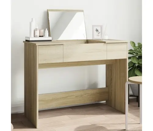 Peegliga Tualettlaud, Sonoma Tamm, 100X45X76 Cm