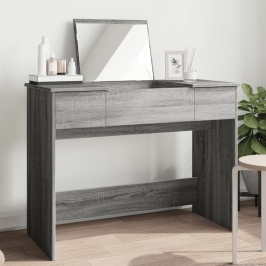 Kosmetinis Staliukas Su Veidrodžiu, Pilkas Ąžuolo, 100X45X76Cm