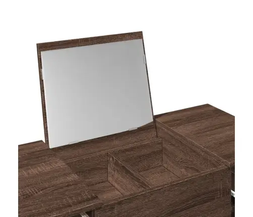 Kosmetinis Staliukas Su Veidrodžiu, Rudas, 100X45X76Cm