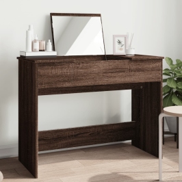 Galdiņš Ar Spoguli, Ozolkoka Brūna Krāsa, 100X45X76 Cm Vidaxl