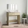 Galdiņš Ar Spoguli, Ozolkoka Krāsa, 80X39X80 Cm Vidaxl