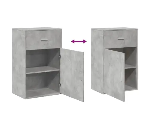 Skapis, Betona Pelēks, 56,5X39X90 Cm, Inženierijas Koks Vidaxl