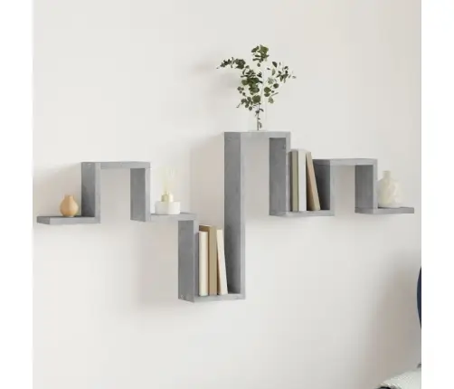 Sienas Plaukts, Betona Pelēks, 104,5X10X43Cm, Inženierijas Koks Vidaxl