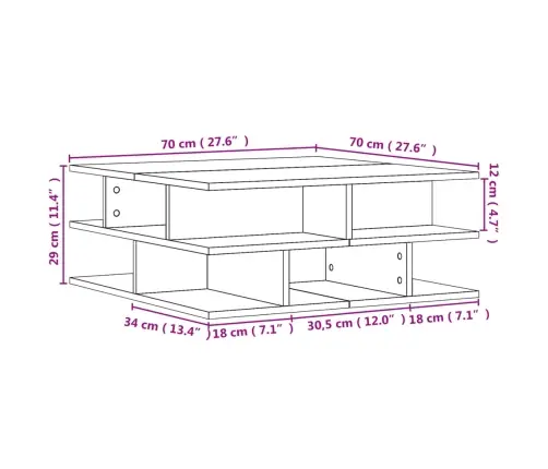 Kohvilaud, Betoonhall, 70X70X29 cm Tehispuit Kohvilaud, Betoonhall, 70X70X29 cm Tehispuit