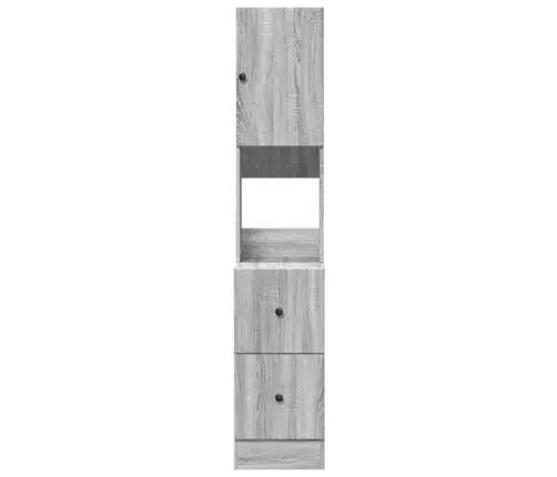 Virtuvės Spintelė, Pilka Ąžuolo, 35X50X180cm Apdirbta Mediena