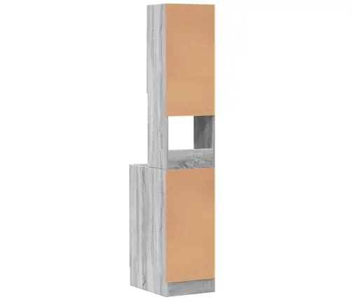 Virtuvės Spintelė, Pilka Ąžuolo, 35X50X180cm Apdirbta Mediena