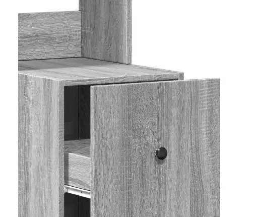 Virtuvės Spintelė, Pilka Ąžuolo, 35X50X180cm Apdirbta Mediena