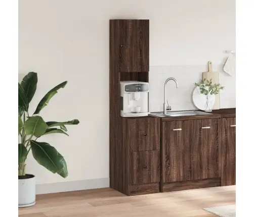 Virtuves Skapītis, Ozola, 35X50X180 Cm, Inženierijas Koks Vidaxl