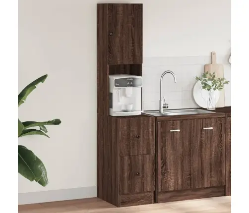 Virtuves Skapītis, Ozola, 35X50X180 Cm, Inženierijas Koks Vidaxl