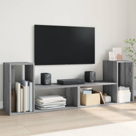 Tv Skapīši, 2 Gab., Pelēks, 75X30X50 Cm, Inženierijas Koks Vidaxl