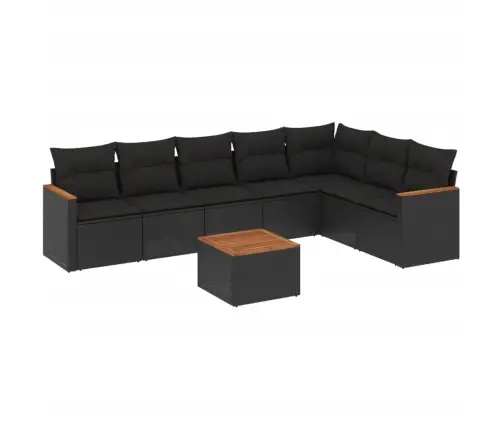 8-Osaline Aiadiivani Komplekt Patjadega, Must, Polürotang