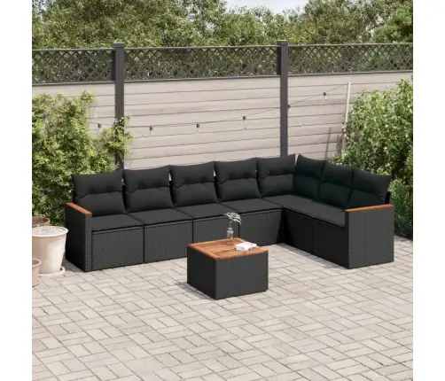 8-Osaline Aiadiivani Komplekt Patjadega, Must, Polürotang