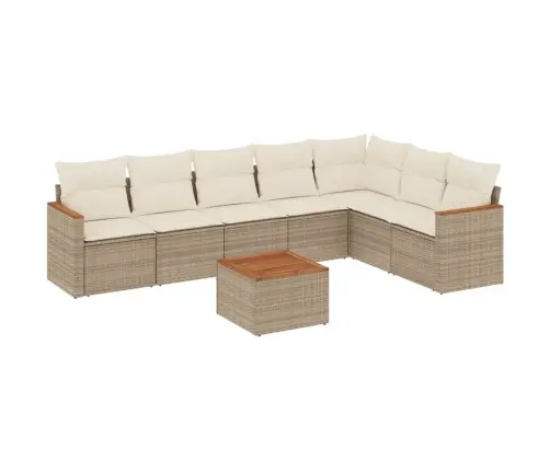 8-Osaline Aiadiivani Komplekt Patjadega, Beež, Polürotang 8-Osaline Aiadiivani Komplekt Patjadega, Beež, Polürotang