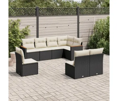 8-Osaline Aiadiivani Komplekt Patjadega, Must, Polürotang