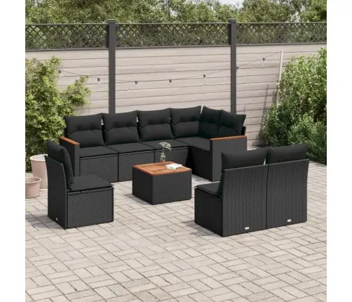 9-Osaline Aiadiivani Komplekt Patjadega, Must, Polürotang