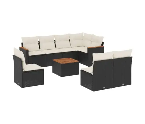 9-Osaline Aiadiivani Komplekt Patjadega, Must, Polürotang