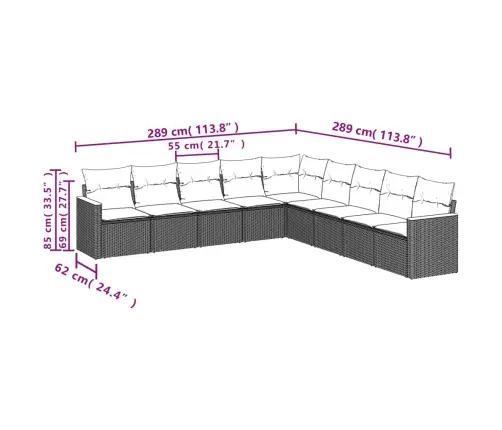 9-Daļīgs Dārza Dīvāna Komplekts, Matrači, Melna Pe Rotangpalma Vidaxl