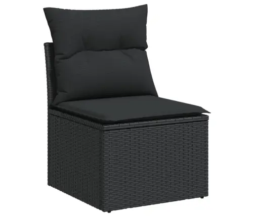 10-Daļīgs Dārza Dīvāna Komplekts, Matrači, Melna Pe Rotangpalma Vidaxl