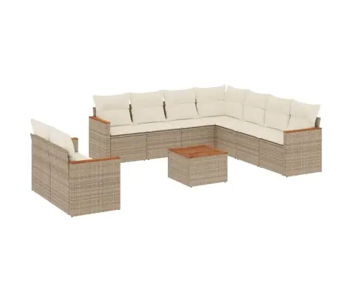 10-Osaline Aiadiivani Komplekt Patjadega, Beež, Polürotang