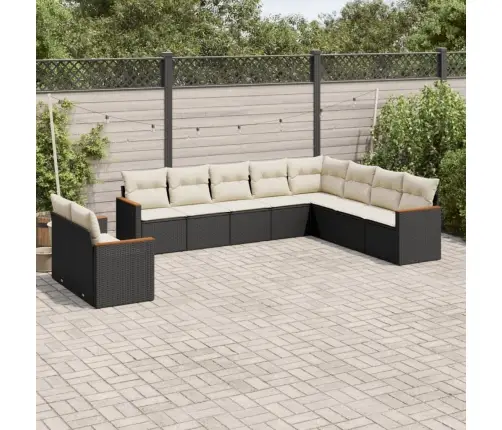 10-Osaline Aiadiivani Komplekt Patjadega, Must, Polürotang