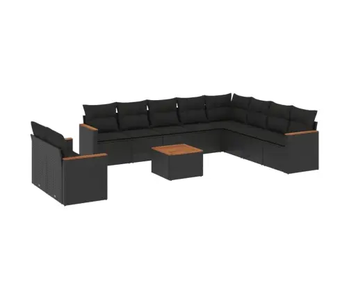 11-Osaline Aiadiivani Komplekt Patjadega, Must, Polürotang