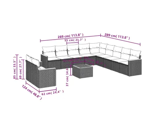 12-Osaline Aiadiivani Komplekt Patjadega, Must, Polürotang