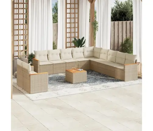 12-Osaline Aiadiivani Komplekt Patjadega, Beež, Polürotang