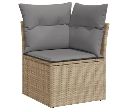 9-Daļīgs Dārza Dīvāna Komplekts, Matrači, Bēša Pe Rotangpalma Vidaxl