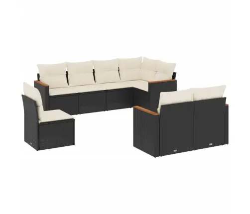 8-Osaline Aiadiivani Komplekt Patjadega, Must, Polürotang