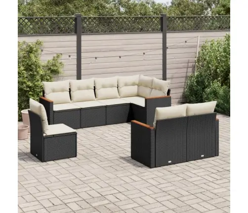 8-Osaline Aiadiivani Komplekt Patjadega, Must, Polürotang