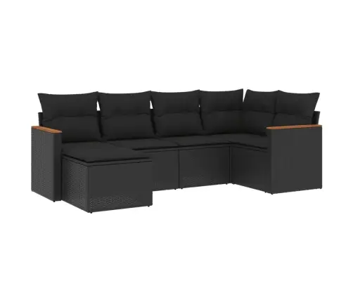 6-Osaline Aiadiivani Komplekt Patjadega, Must, Polürotang