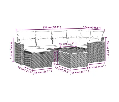 7-Daļīgs Dārza Dīvāna Komplekts Ar Matračiem, Melna Pe Vidaxl