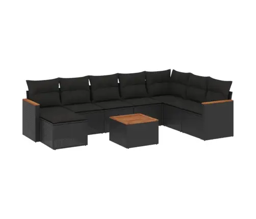 9-Osaline Aiadiivani Komplekt Patjadega, Must, Polürotang