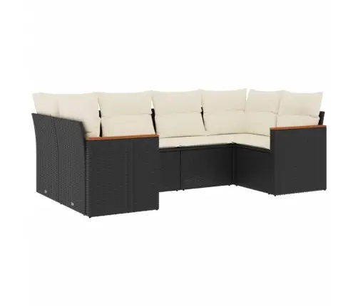 6-Daļīgs Dārza Dīvāna Komplekts, Matrači, Melna Pe Rotanpalma Vidaxl