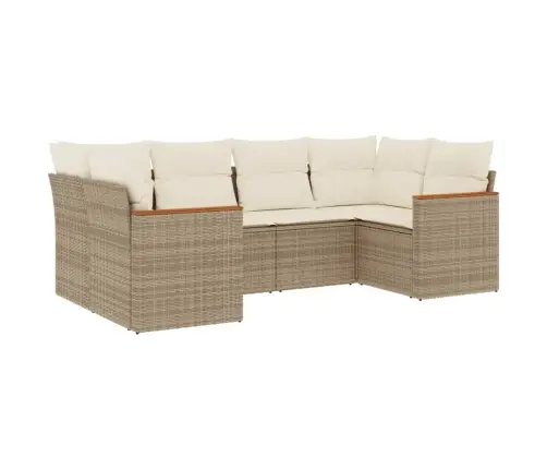 Sofos Komplektas Su Pagalvėlėmis, 6 Dalių, Smėlio, Poliratanas