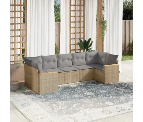 7-Daļīgs Dārza Dīvāna Komplekts Ar Matračiem,Pe Rotangpalma Vidaxl