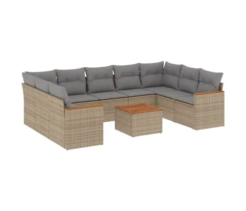 10-Osaline Aiadiivani Komplekt Patjadega, Beež, Polürotang