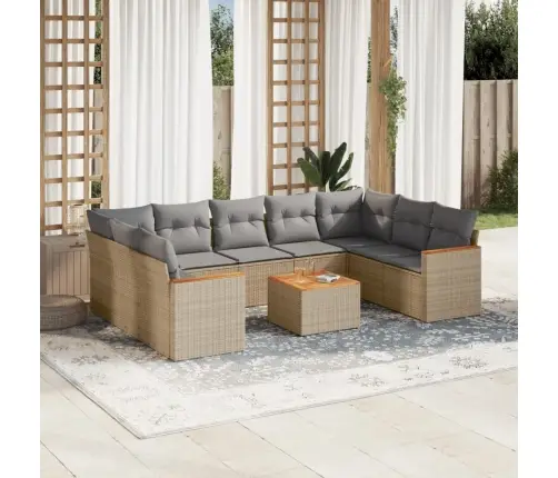 10-Osaline Aiadiivani Komplekt Patjadega, Beež, Polürotang