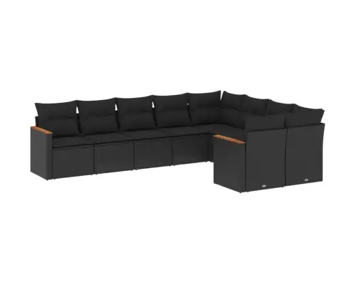 9-Osaline Aiadiivani Komplekt Patjadega, Must, Polürotang