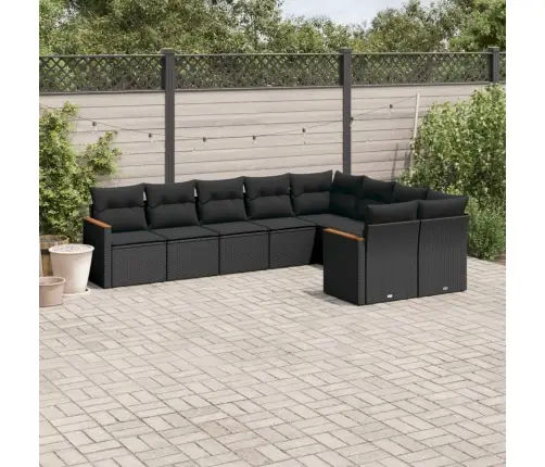 9-Osaline Aiadiivani Komplekt Patjadega, Must, Polürotang