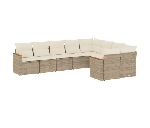 9-Osaline Aiadiivani Komplekt Patjadega, Beež, Polürotang