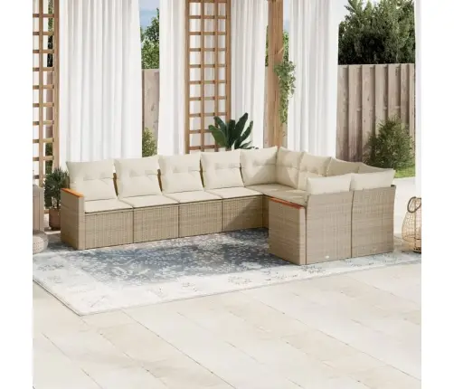 9-Osaline Aiadiivani Komplekt Patjadega, Beež, Polürotang