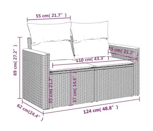 11-Osaline Aiadiivani Komplekt Patjadega, Must, Polürotang