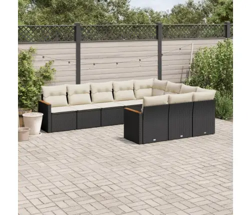 10-Osaline Aiadiivani Komplekt Patjadega, Must, Polürotang